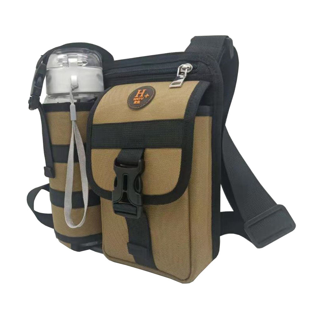 Vibe Geeks Waterproof Camping Wear Resistant Chest Crossbody Sling Shoulder Bags with Water Bottle Holder - Orange