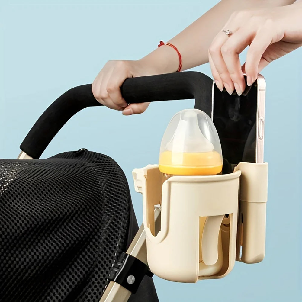 Vibe Geeks Convenient 2-in-1 Stroller Cup and Phone Holder for On-the-go Parenting - Pink