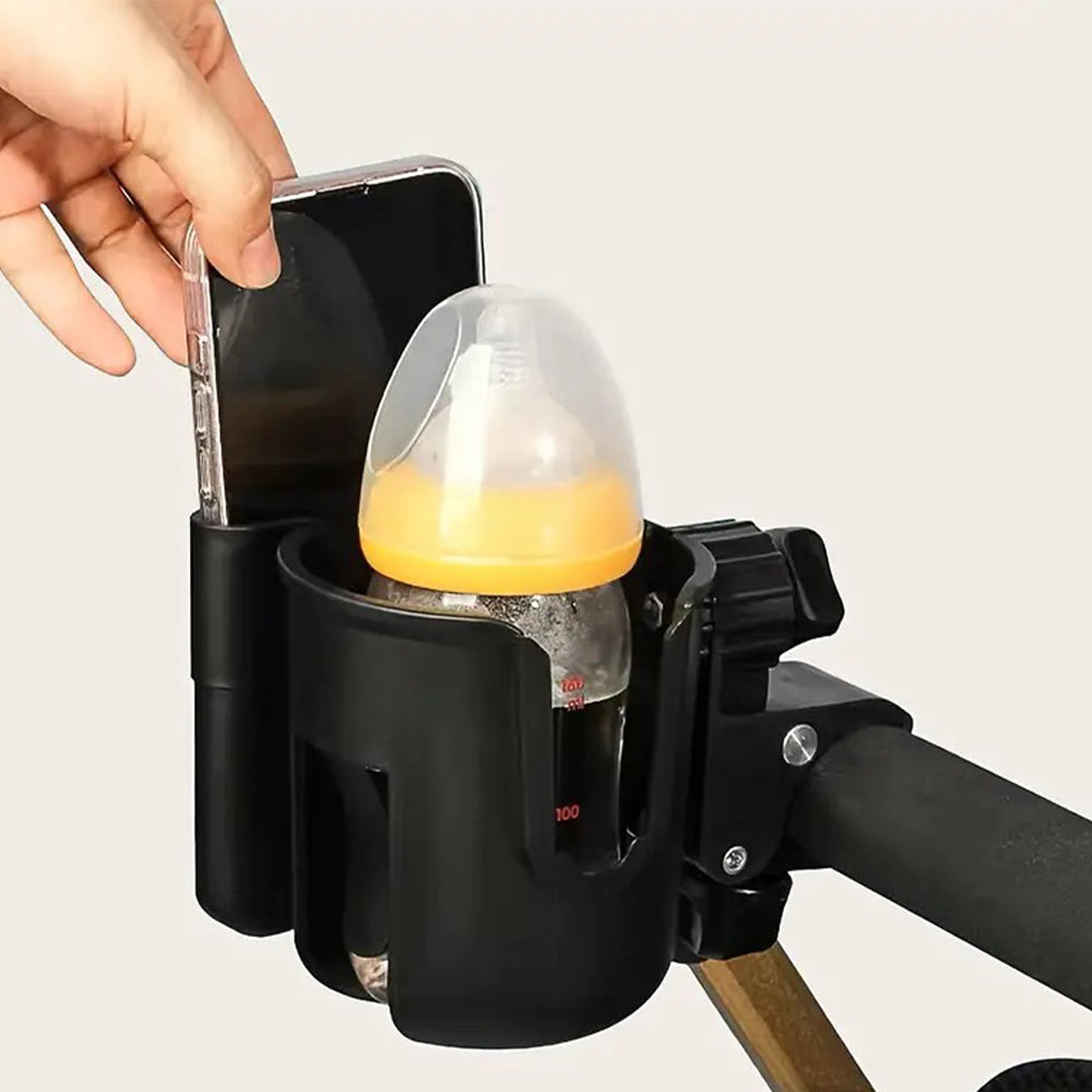 Vibe Geeks Convenient 2-in-1 Stroller Cup and Phone Holder for On-the-go Parenting - Yellow