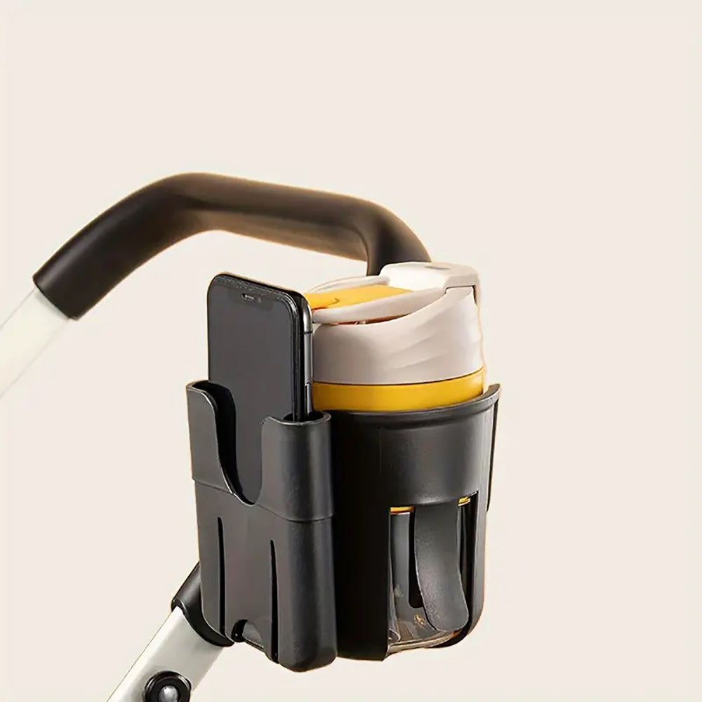 Vibe Geeks Convenient 2-in-1 Stroller Cup and Phone Holder for On-the-go Parenting - Yellow