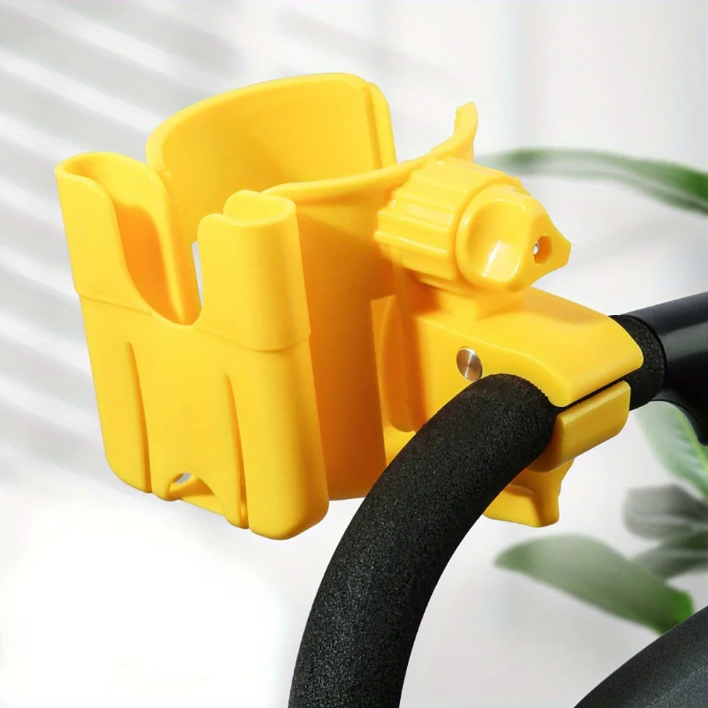 Vibe Geeks Convenient 2-in-1 Stroller Cup and Phone Holder for On-the-go Parenting - Yellow