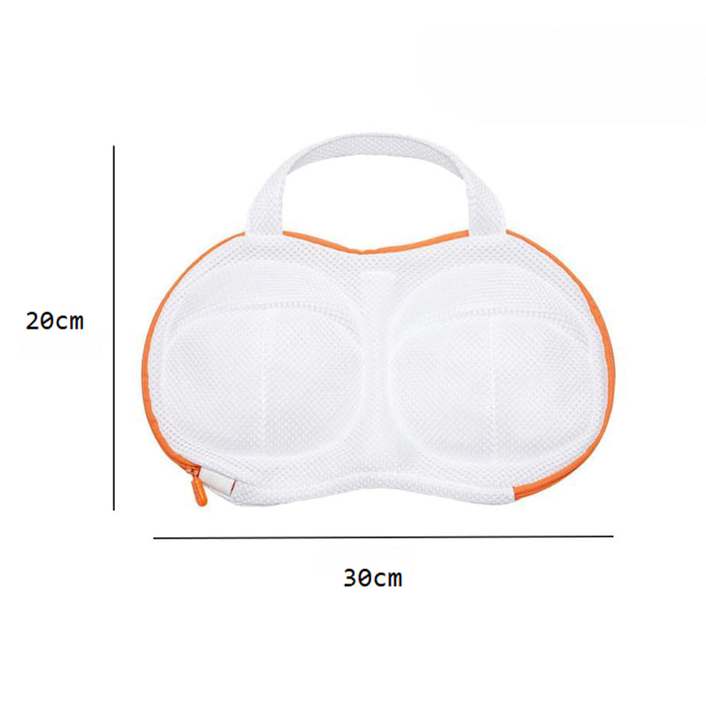 Vibe Geeks High Permeability Mesh Bra-shaped Lingerie Laundry Bags with Handle and Zipper - Orange