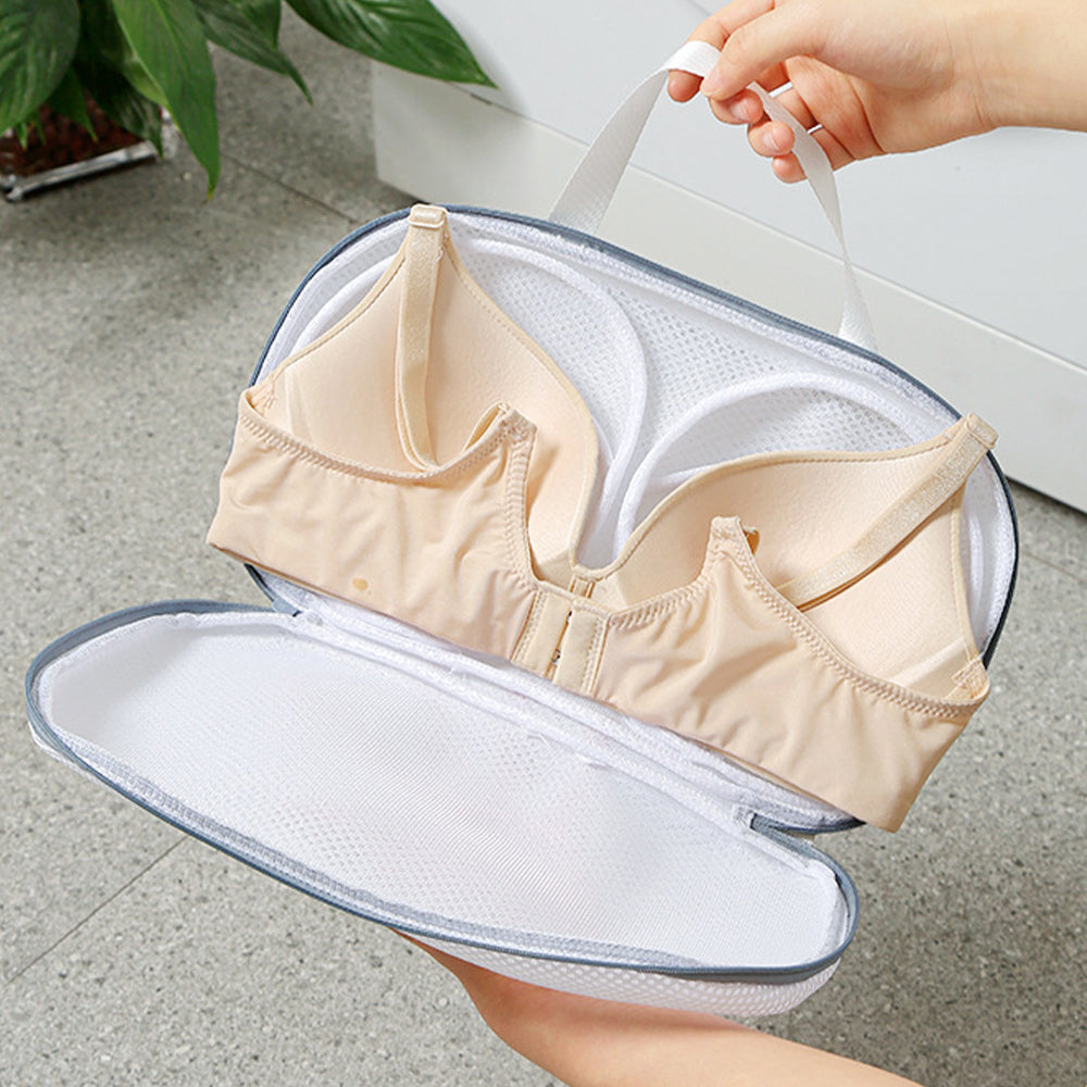 Vibe Geeks High Permeability Mesh Bra-shaped Lingerie Laundry Bags with Handle and Zipper - Orange