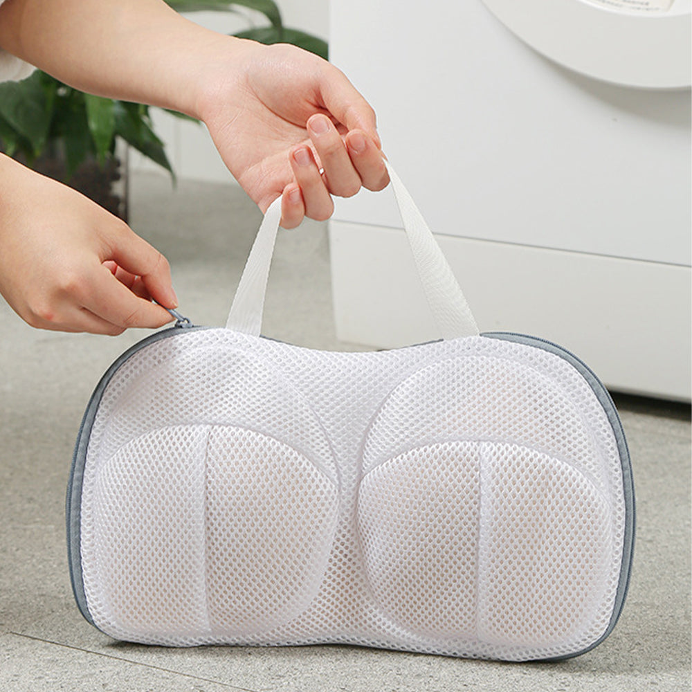 Vibe Geeks High Permeability Mesh Bra-shaped Lingerie Laundry Bags with Handle and Zipper - Orange