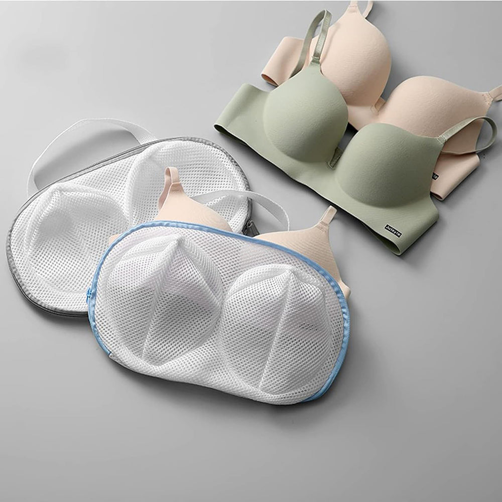 Vibe Geeks High Permeability Mesh Bra-shaped Lingerie Laundry Bags with Handle and Zipper - Orange