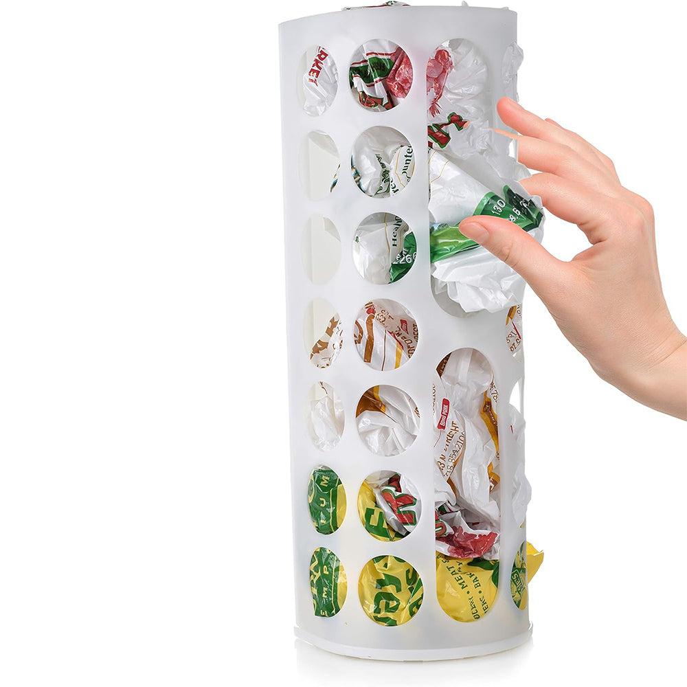 Vibe Geeks Handy Laundry Grocery Bag Storage Holder - White