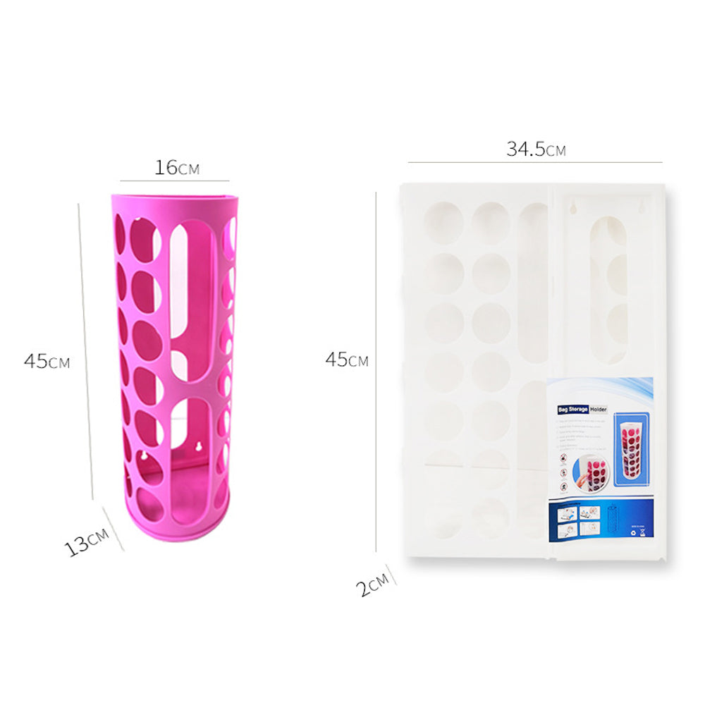 Vibe Geeks Handy Laundry Grocery Bag Storage Holder - White