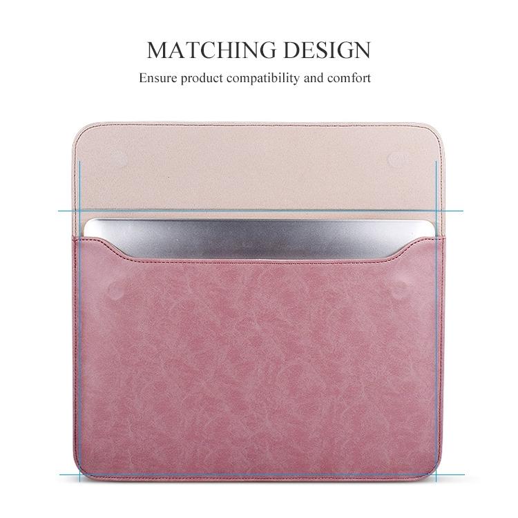 Horizontal Magnetic Leather Laptop Inner Bag - Invisible Buckle - Grey