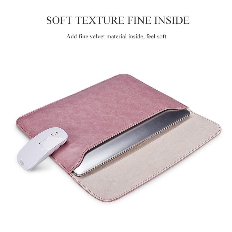 Horizontal Magnetic Leather Laptop Inner Bag - Invisible Buckle - Grey