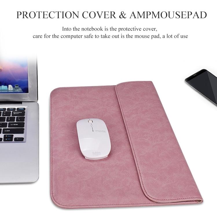 Horizontal Magnetic Leather Laptop Inner Bag - Invisible Buckle - Grey