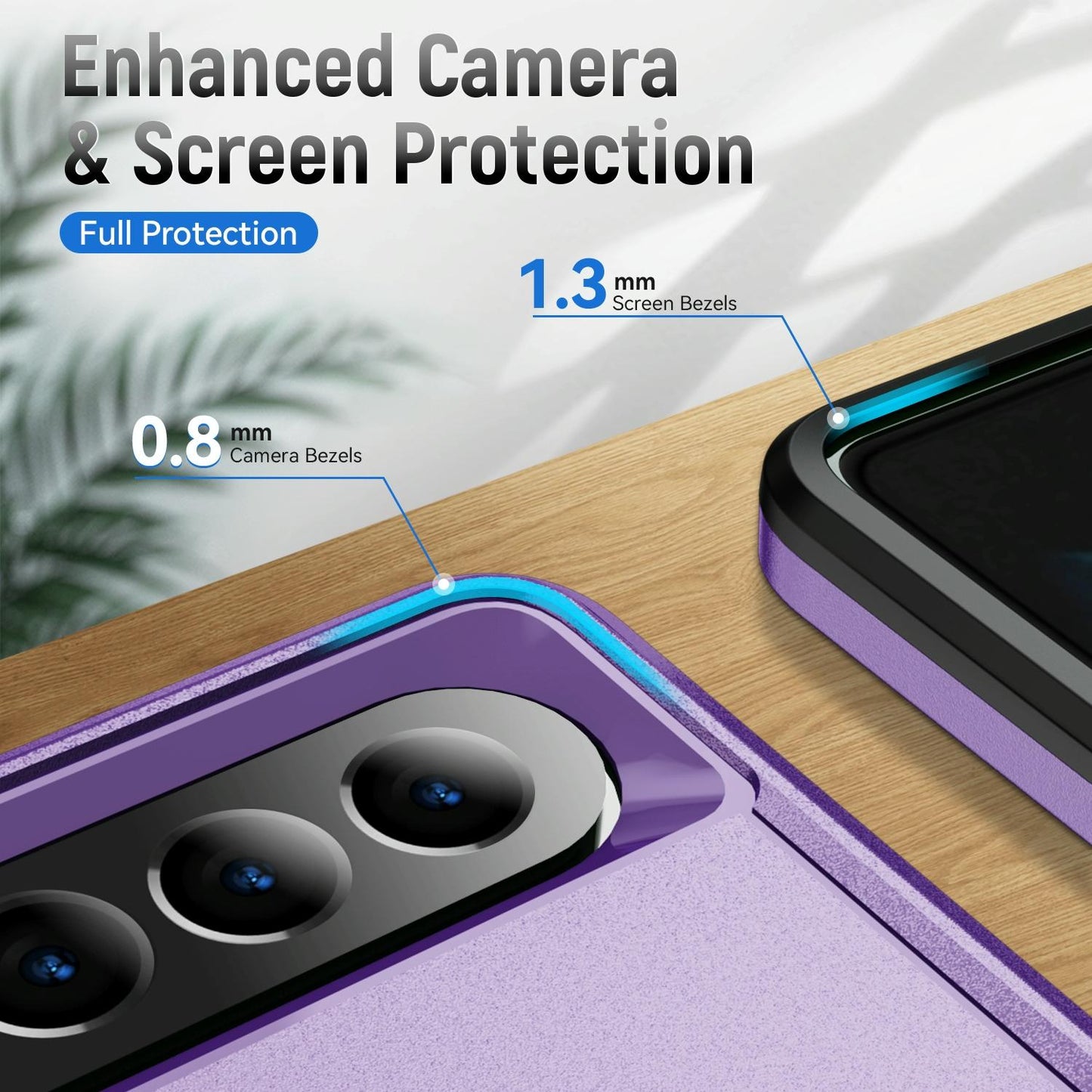 For Samsung Galaxy Z Fold4 5G Shockproof Pc Tpu Case - Purple + Black