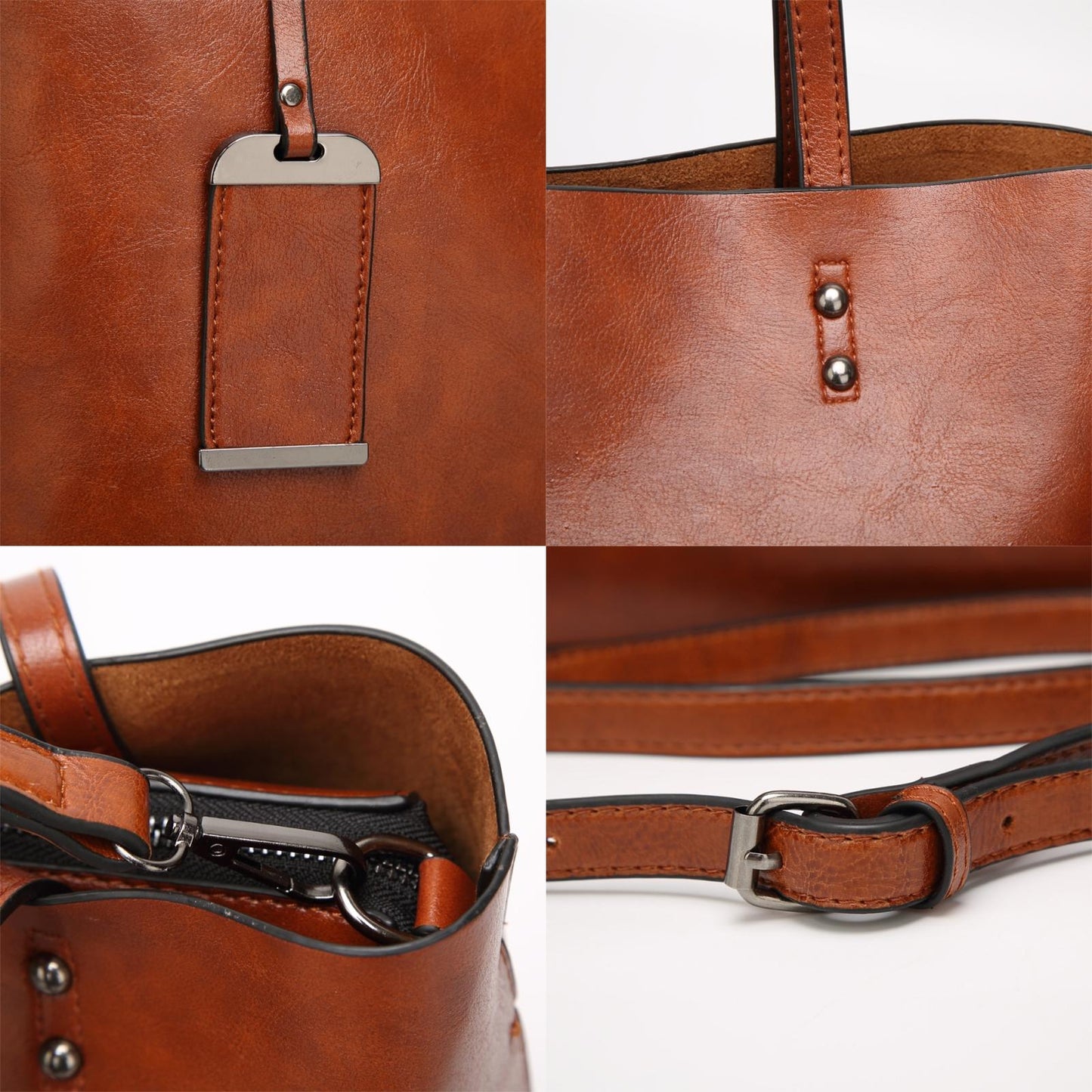 Stylish Pu Leather Women Crossbody Bag - Brown