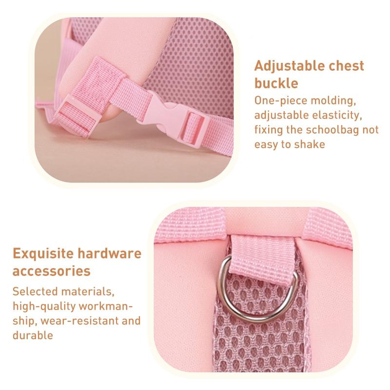 Kids' Anti-Lost School Bag - Secure & Stylish - Pink Whale Medium