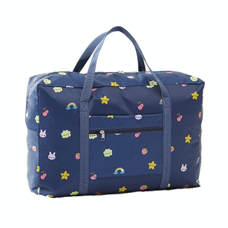 Waterproof Foldable Travel Bag - Compact & Durable - Blue Plaid