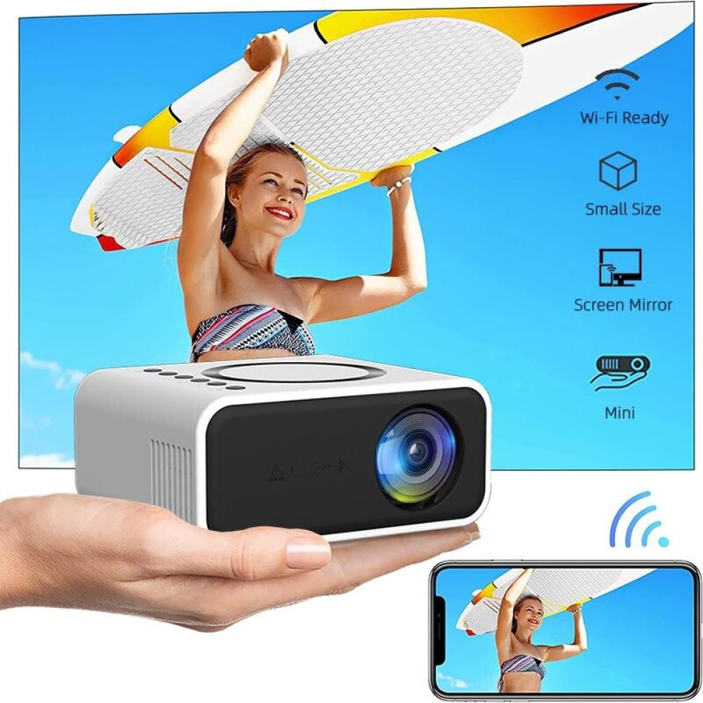 Portable Mini Projector For Home Use - Compatible With Mobile Devices - Black