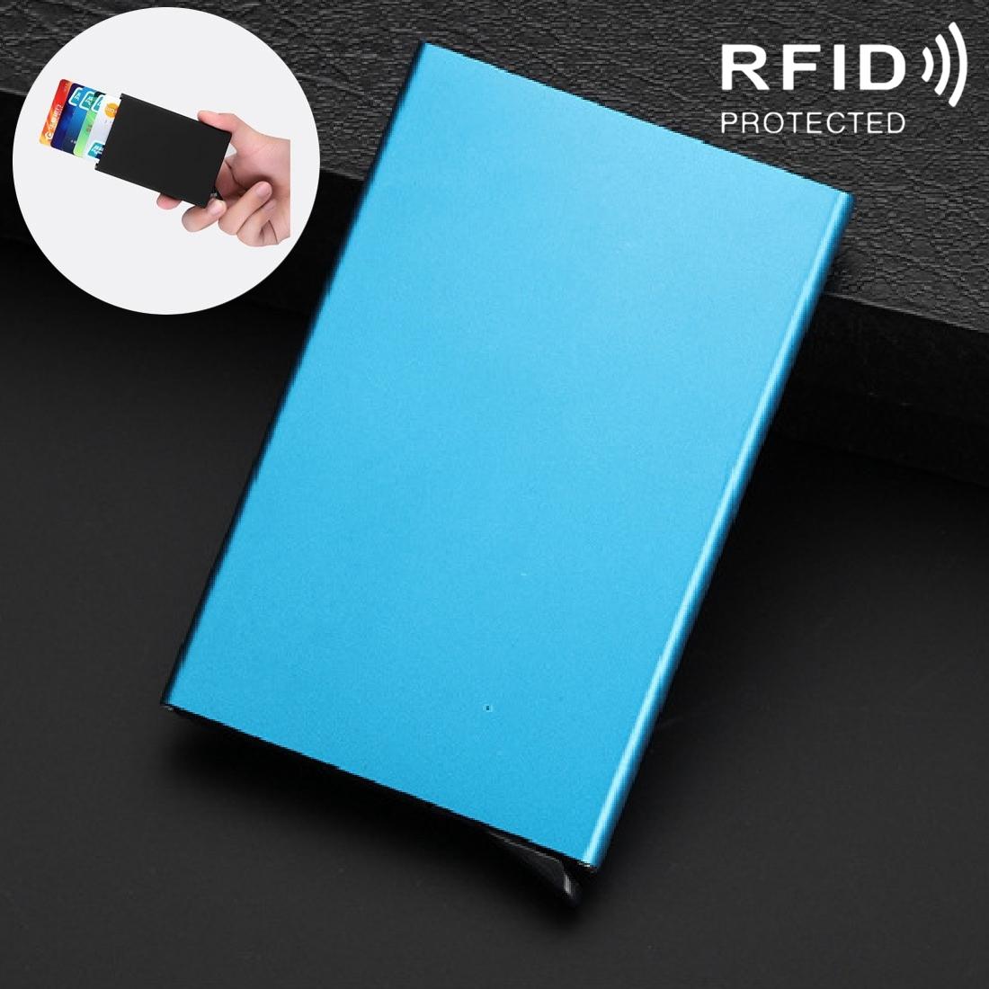Stainless Steel Pu Business Card Holder Antimagnetic 10X6.2X0.8Cm - Grey