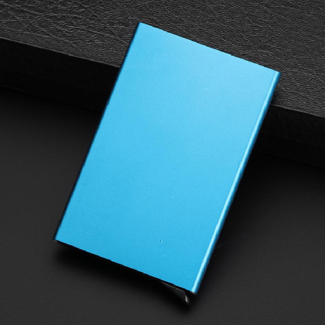 Stainless Steel Pu Business Card Holder Antimagnetic 10X6.2X0.8Cm - Grey