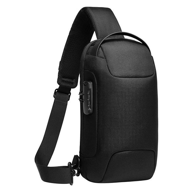 Waterproof Anti Theft Crossbody Chest Bag Men Oxford Cloth 34X18X10Cm - Grey