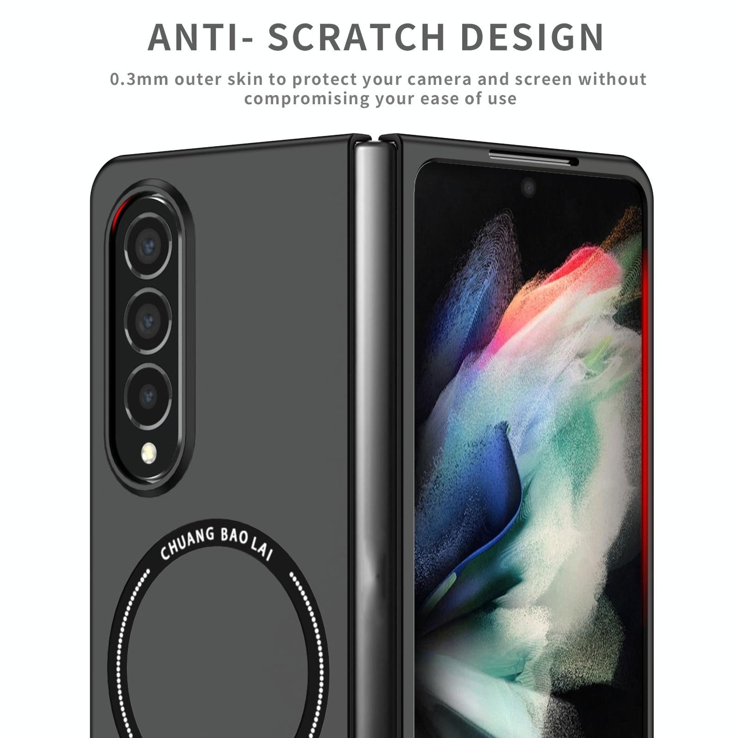 Secure & Portable Magnetic Folding Case for Samsung Galaxy z Fold 4 - Purple