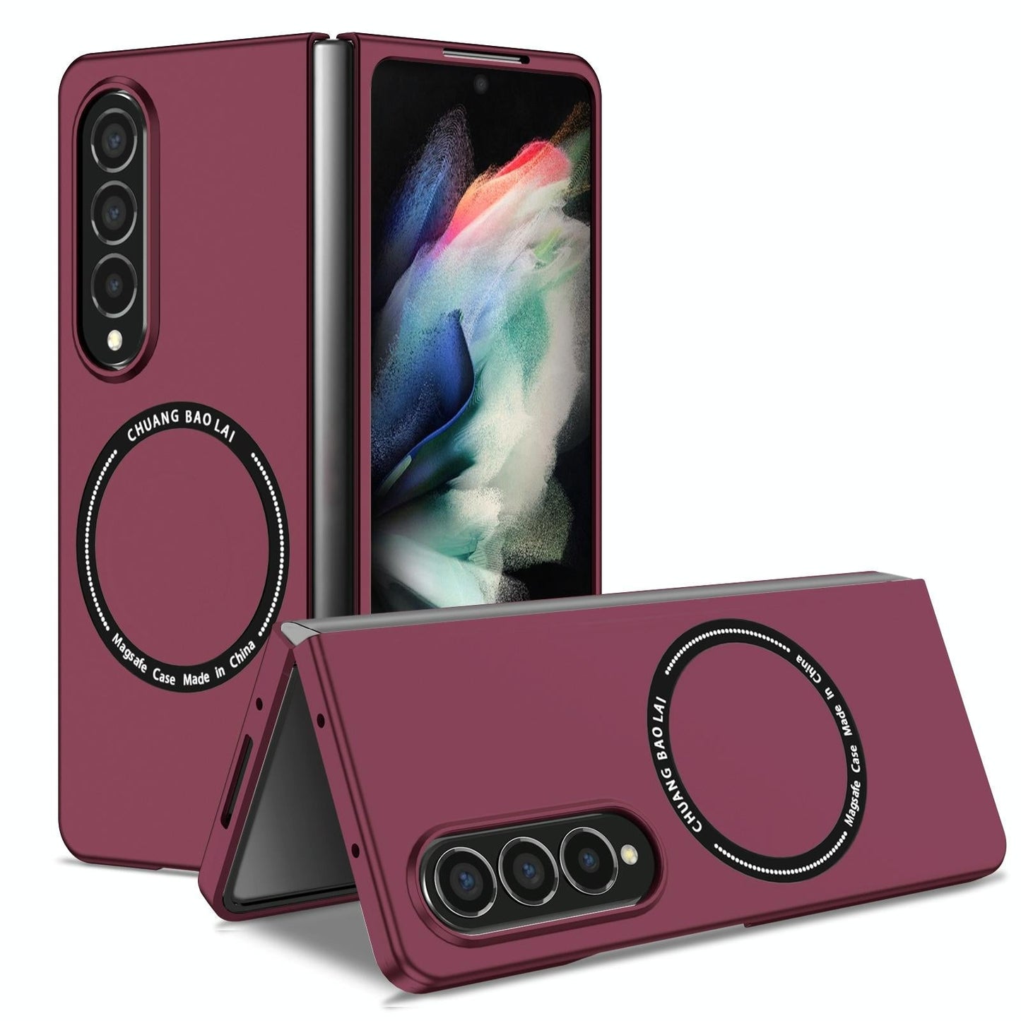 Secure & Portable Magnetic Folding Case for Samsung Galaxy z Fold 4 - Purple