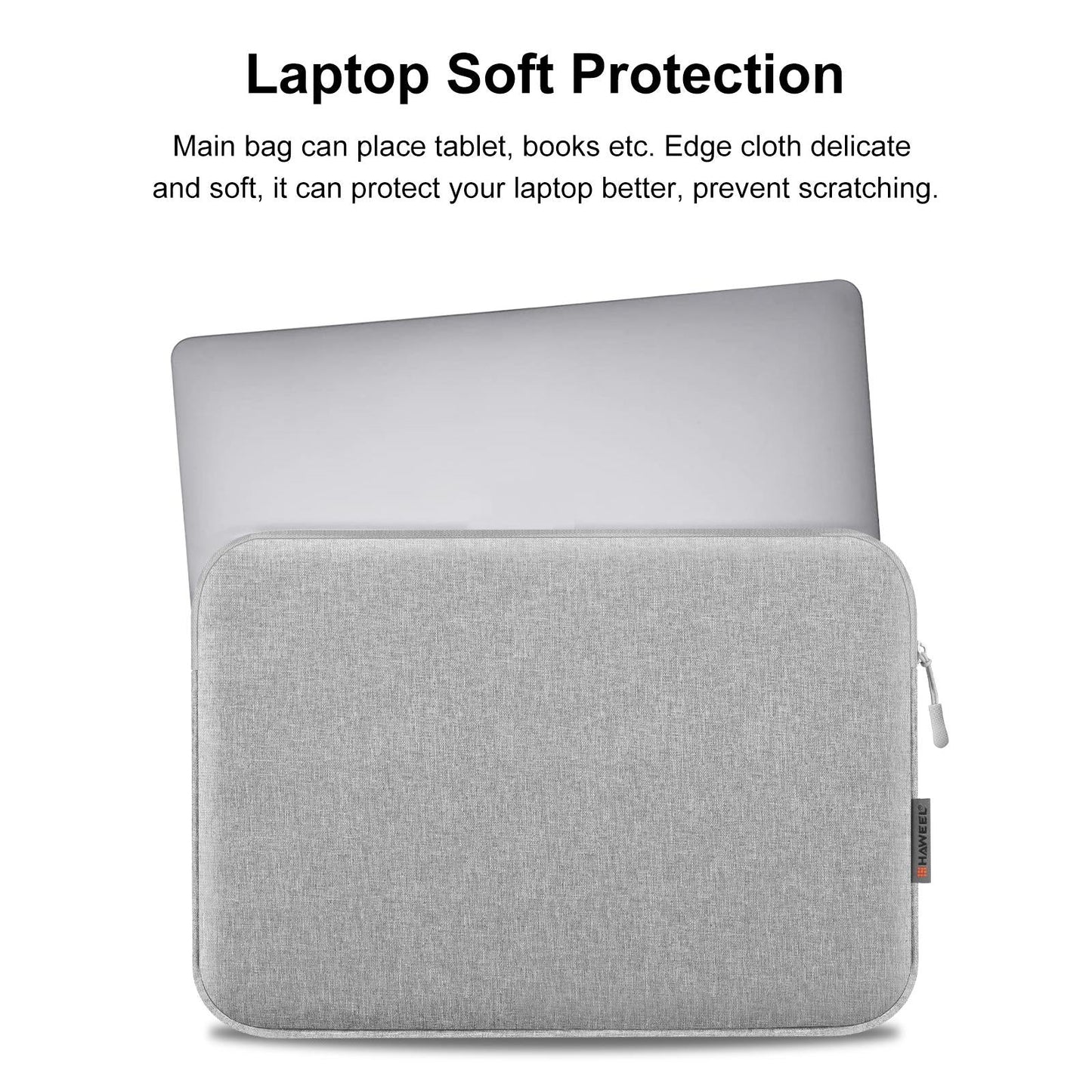 14-15 Inch Laptop Sleeve Briefcase Bag with Zipper - Grey