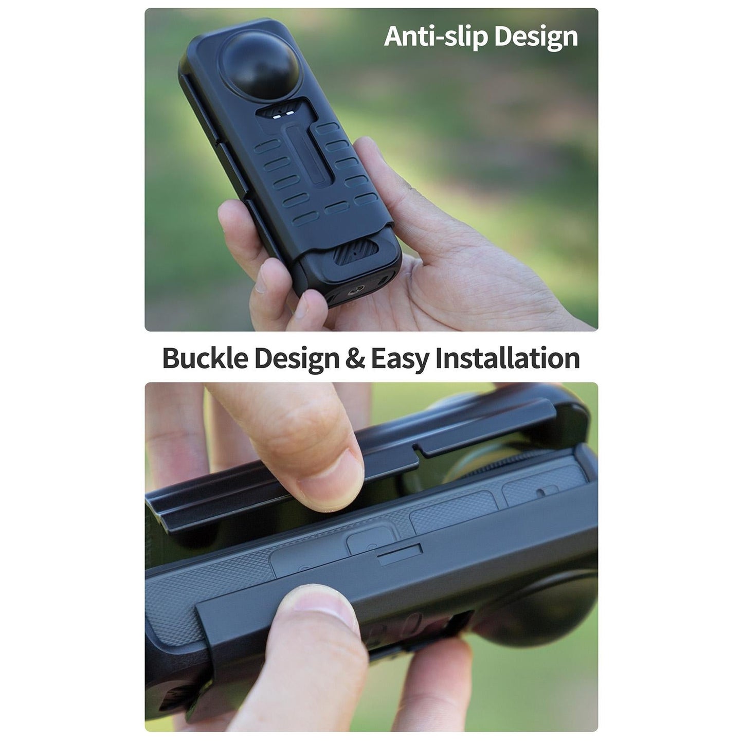 Transparent Black Sunnylife Camera Cover for Insta360 X4 with Integrated Lens Screen Protection