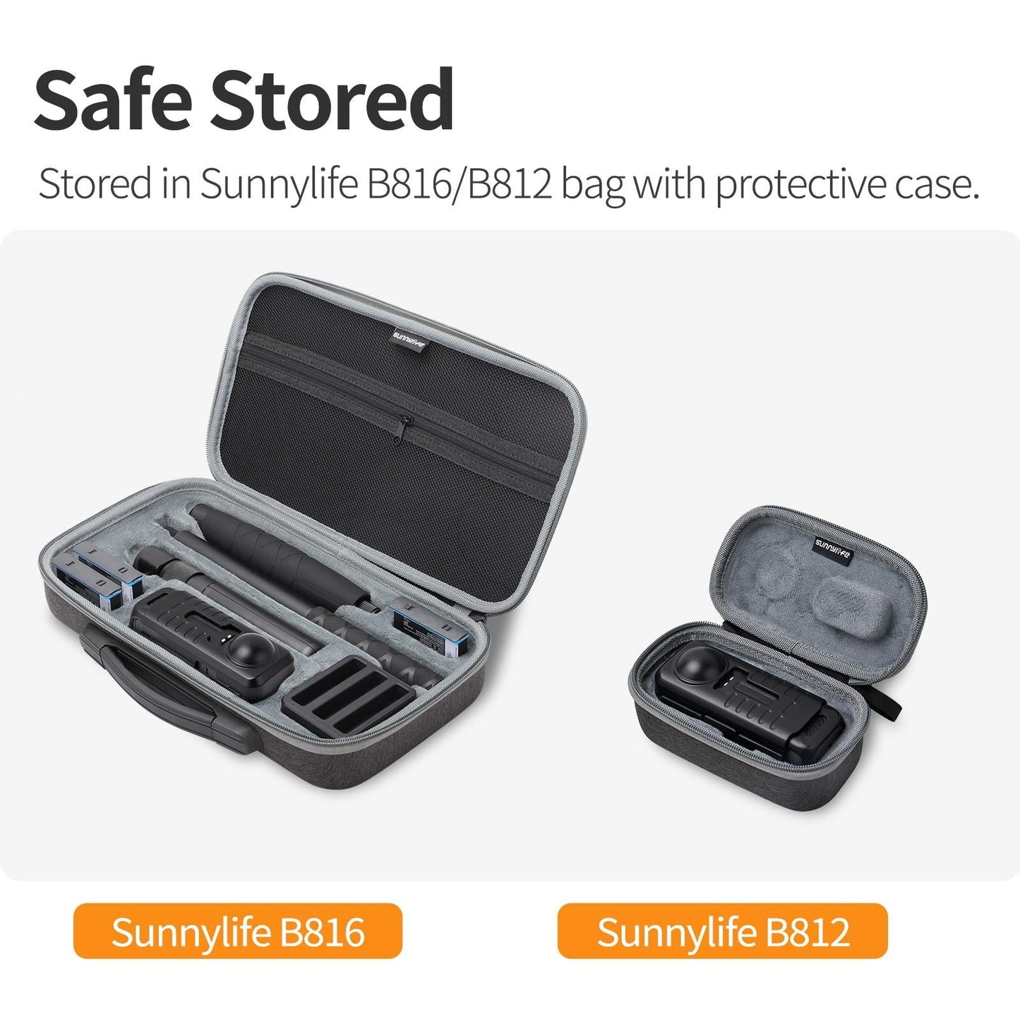 Transparent Black Sunnylife Camera Cover for Insta360 X4 with Integrated Lens Screen Protection
