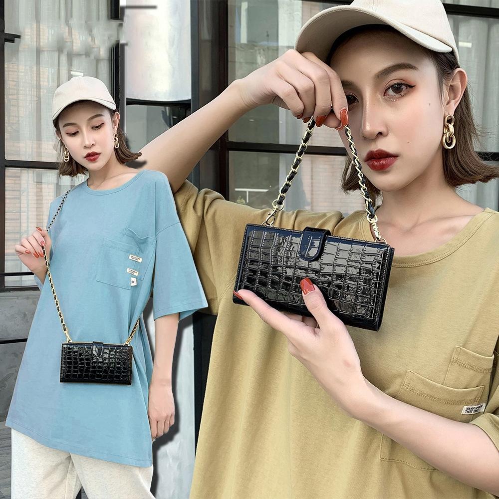 Long Crossbody Mini Shoulder Bag For Coins & Phone - Beige
