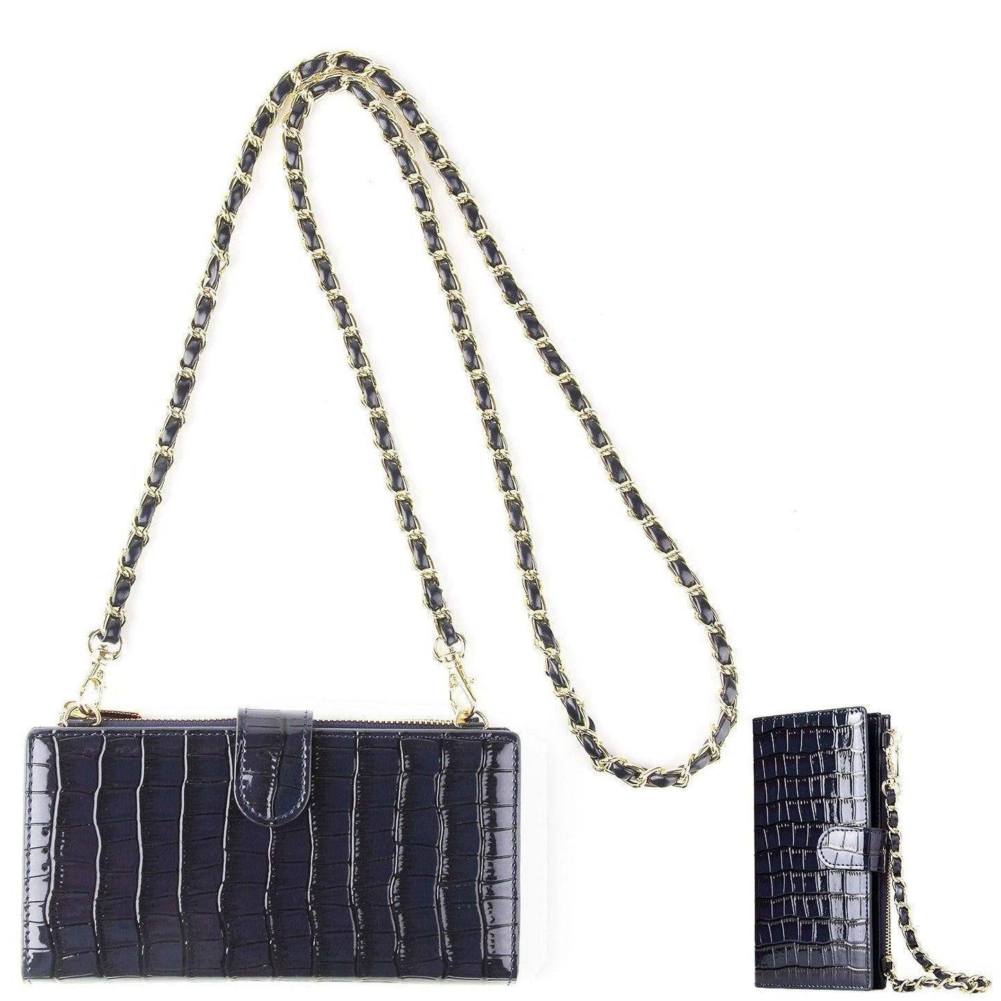 Long Crossbody Mini Shoulder Bag For Coins & Phone - Beige