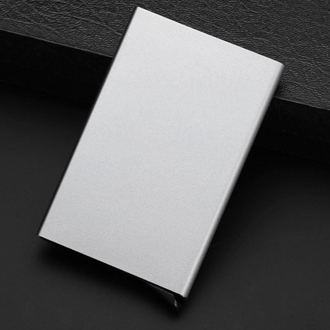 Stainless Steel Pu Business Card Holder Antimagnetic 10X6.2X0.8Cm - Gold
