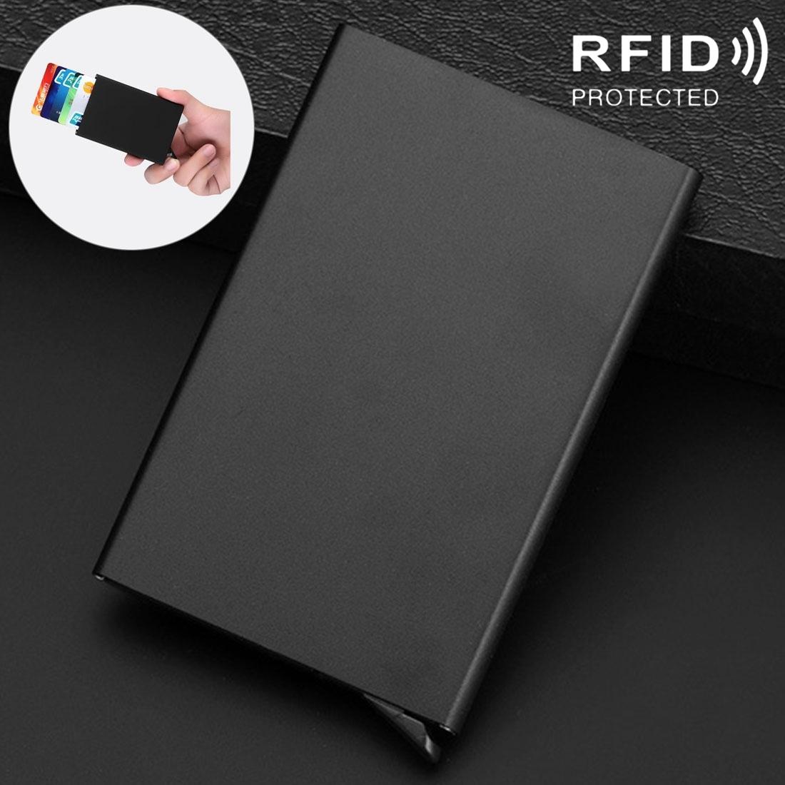 Stainless Steel Pu Business Card Holder Antimagnetic 10X6.2X0.8Cm - Gold