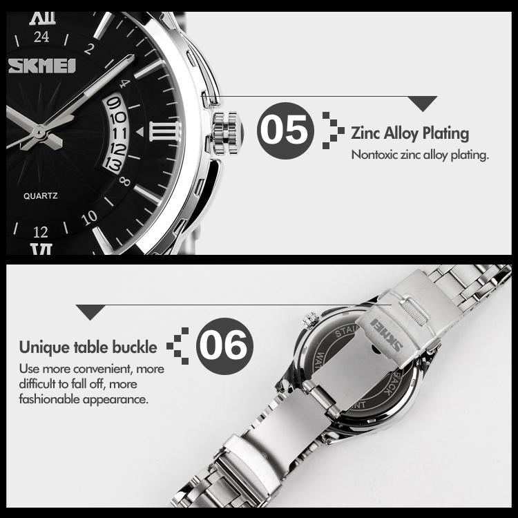 Waterproof Multifunctional Quartz Wrist Watch - Fashionable and Business-ready - Gold