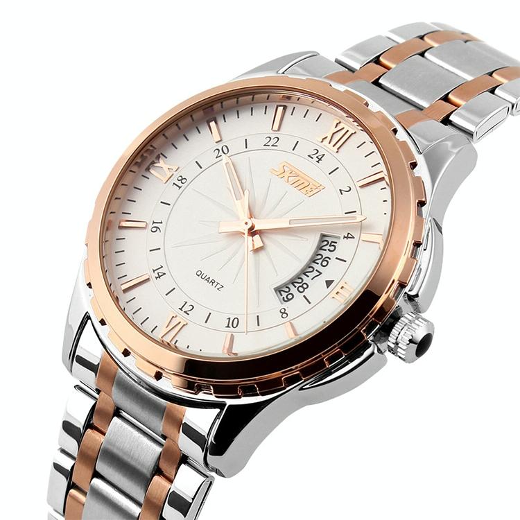 Waterproof Multifunctional Quartz Wrist Watch - Fashionable and Business-ready - Gold