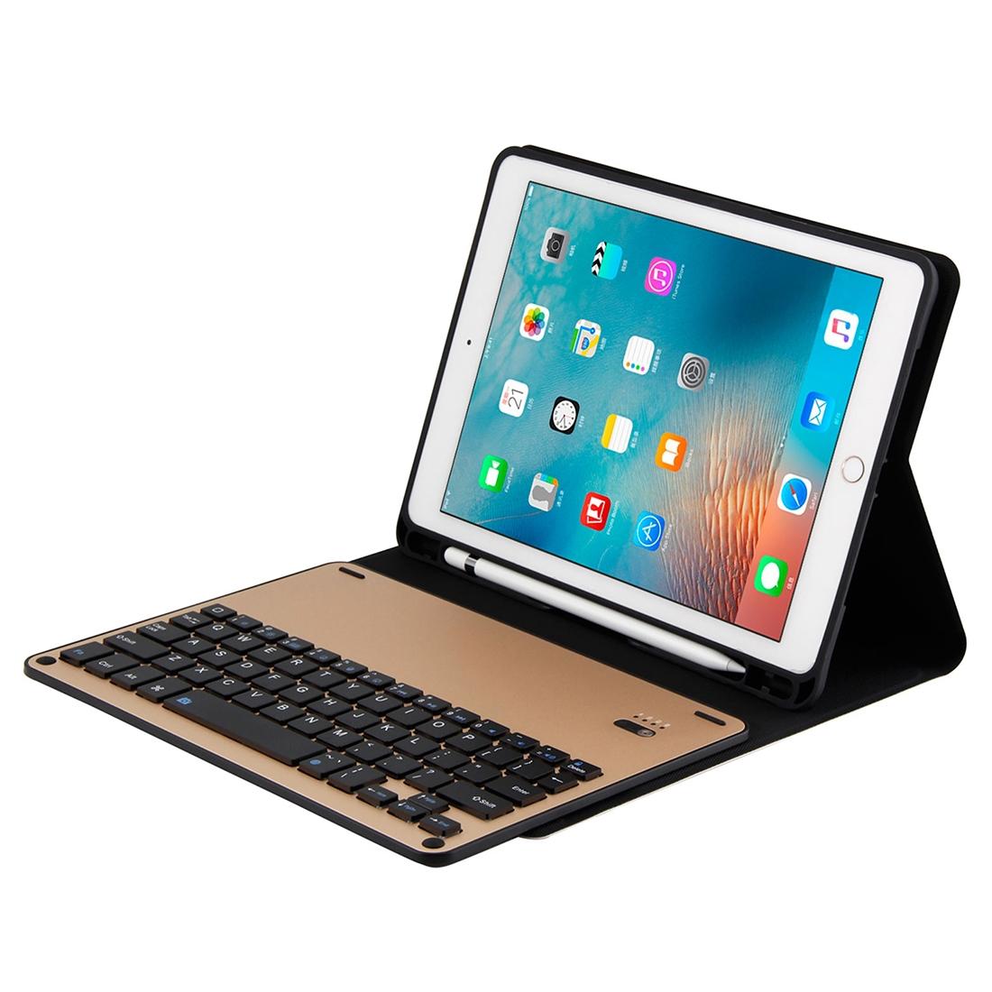 Bluetooth Keyboard & Leather Tablet Case For Ipad Air / Pro 9.7 - Detachable Water Repellent Magnetic Sleep Function 3-Gear Angle Adjustment Pen Slot - Gold