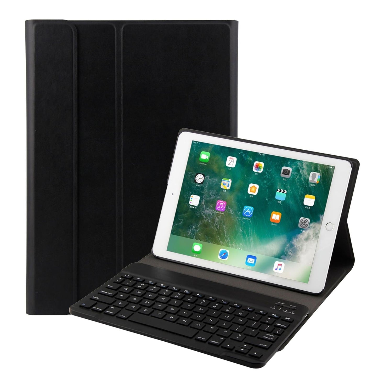 Bluetooth Keyboard & Leather Tablet Case For Ipad Air / Pro 9.7 - Three-Gear Angle Adjustment Magnetic Sleep Function - Abs Brushed Texture - Gold