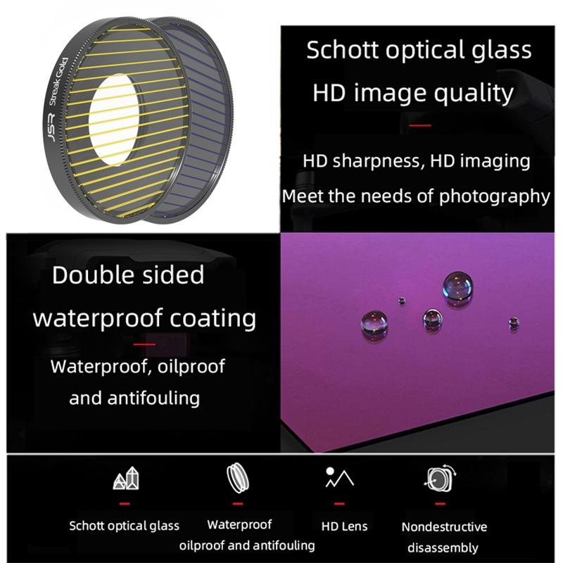 Enhanced Streak Drawing Lens Filter for Dji Action 3 - Blue