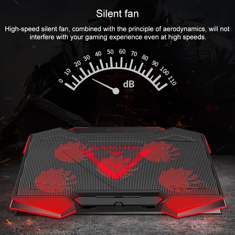 5-core Dual Port Laptop Stand with Cooling Fan - Blue