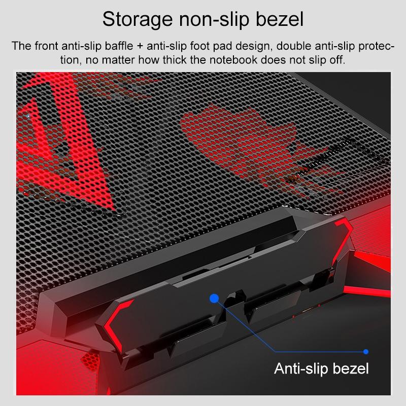 5-core Dual Port Laptop Stand with Cooling Fan - Blue