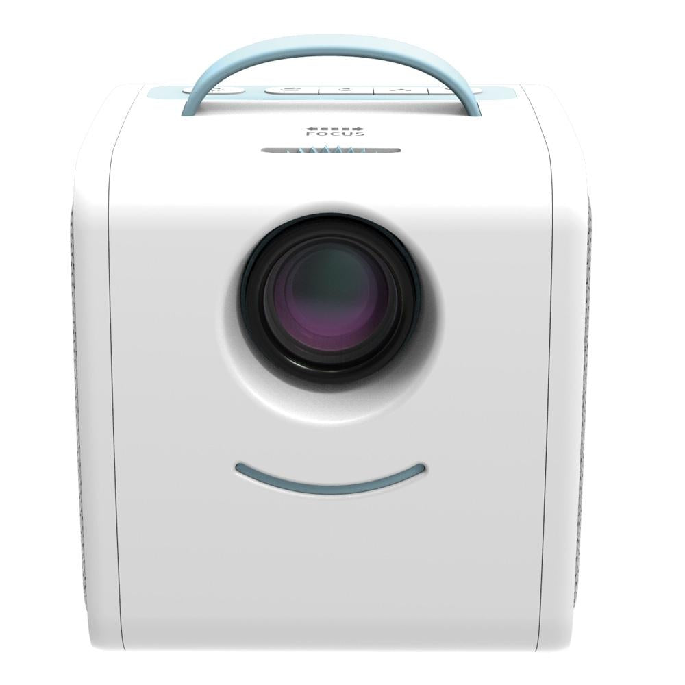10W Children Video Projector - 30 Lumens Hd 1080P Lcd Technology Supports Av / Usb / Mini Sd / Hdmi / Audio - White - Blue
