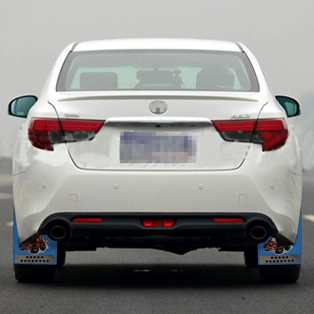 Premium Heavy Duty Molded Splash Front And Rear Mud Flaps Fender Guard Medium Size Random Pattern Delivery - Blue