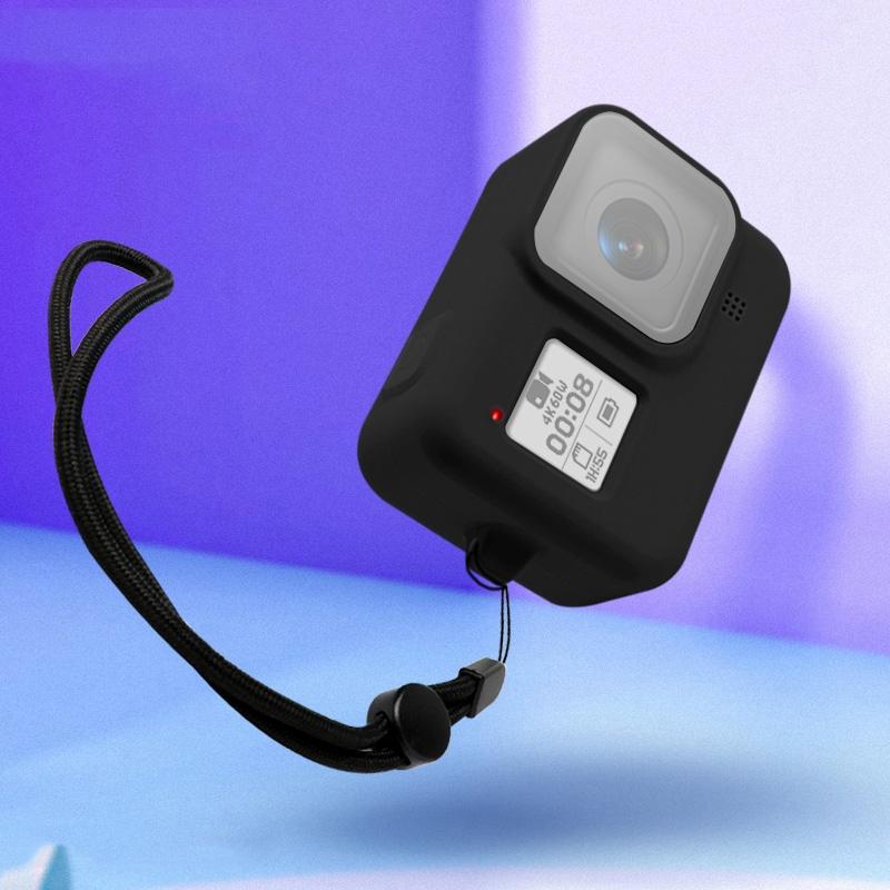 Gopro Hero8 Silicone Case with Wrist Strap - Protective Cover - Blue