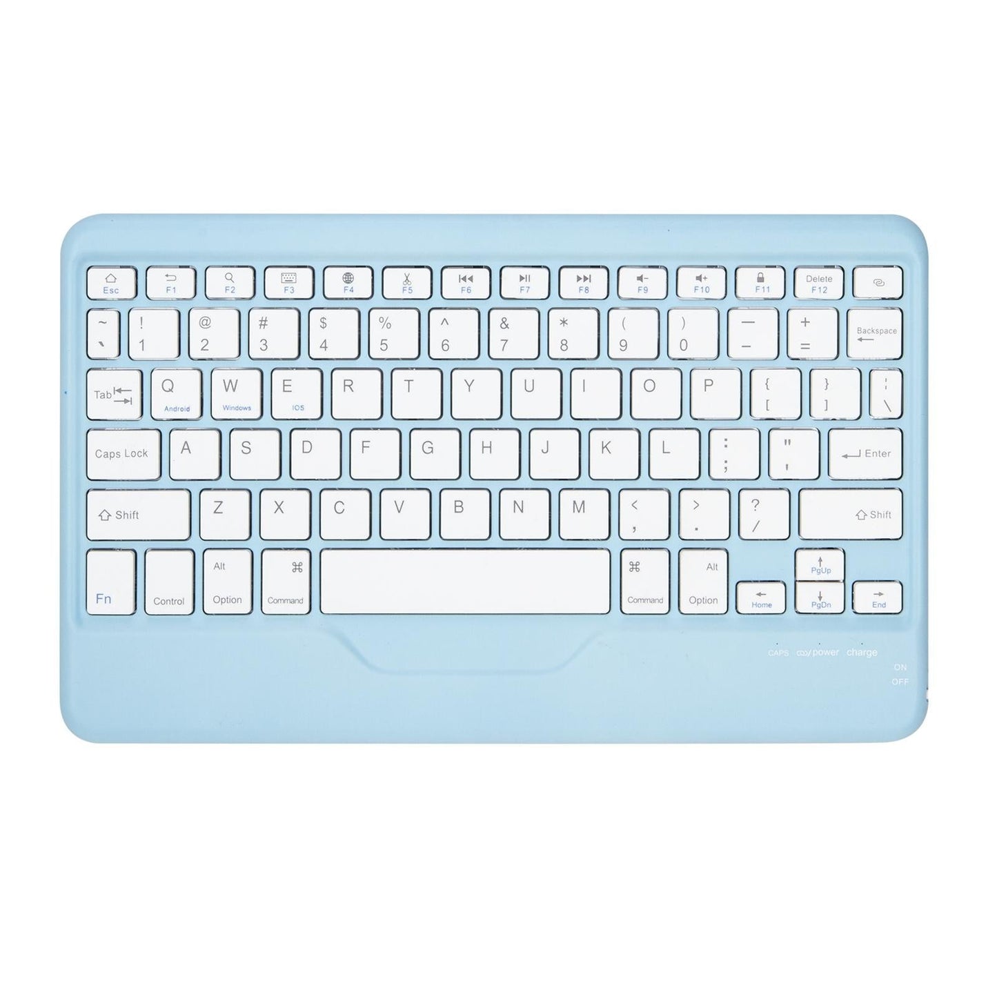 Bluetooth Keyboard Leather Tablet Case With Pen Slot - Sky Blue