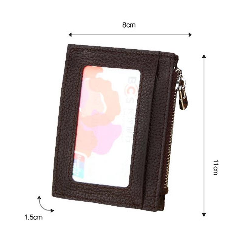 Leather Rfid Blocking Card Holder Wallet - 11x8x1.5cm - Magenta