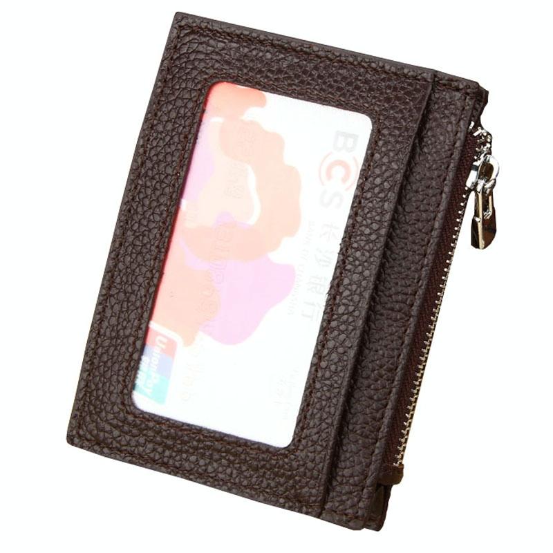 Leather Rfid Blocking Card Holder Wallet - 11x8x1.5cm - Magenta