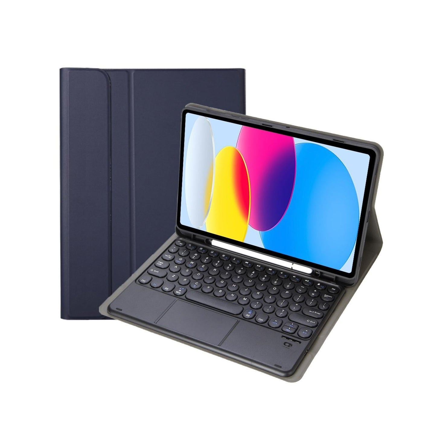 2022 Ipad 10.9 Lambskin Bluetooth Keyboard Case With Pen Slot - Purple