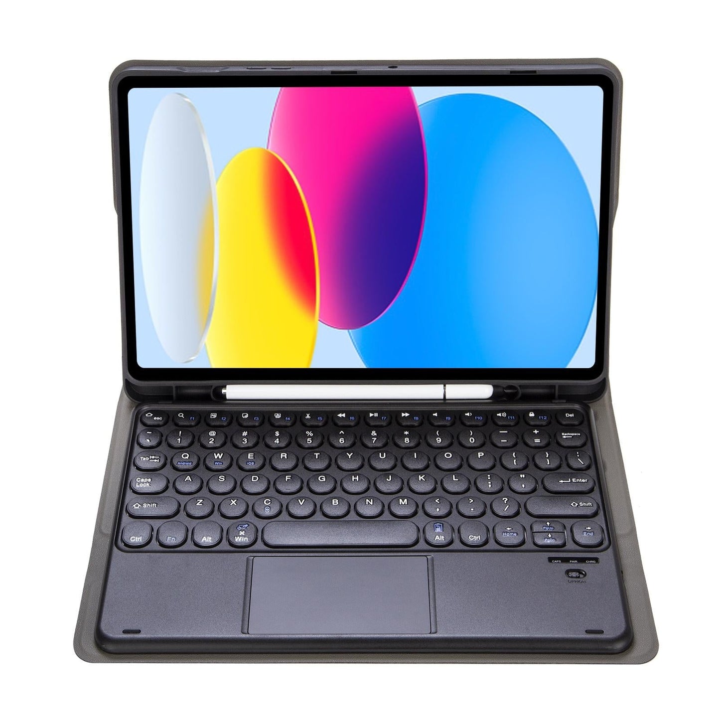 2022 Ipad 10.9 Lambskin Bluetooth Keyboard Case With Pen Slot - Purple