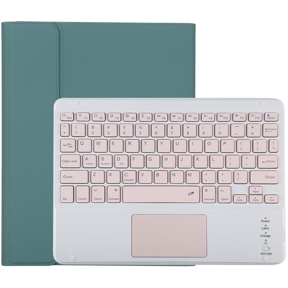 Bluetooth Keyboard & Tablet Case For Ipad 10.2 / Ipad Air 2019 - Detachable Touch Pad Pen Slot Holder - Pink Leather - Purple