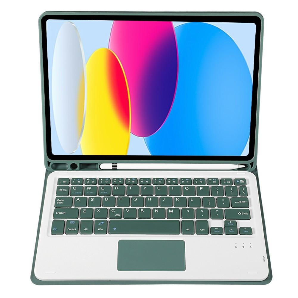 2022 Ipad 10.9 Lambskin Bluetooth Keyboard Case With Pen Slot - Purple
