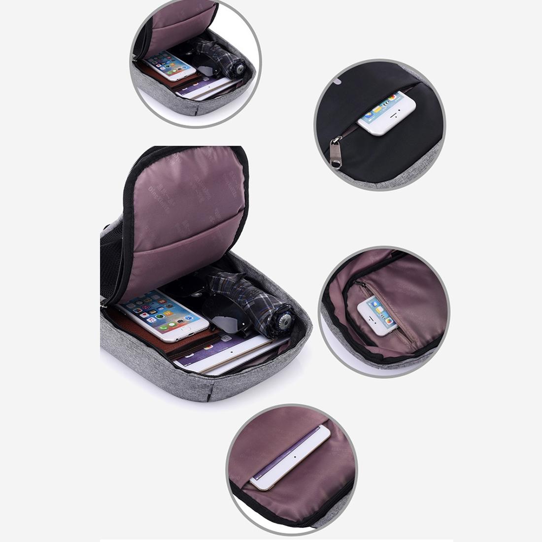 Portable Anti Theft Chest Bag With Usb Charging For Outdoor Sports Men / Women - Purple