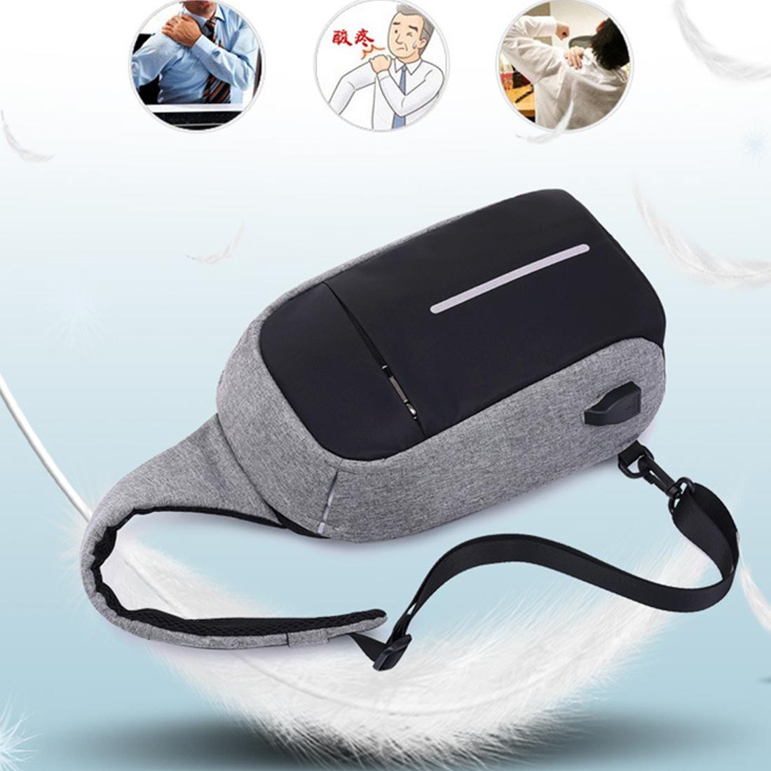 Portable Anti Theft Chest Bag With Usb Charging For Outdoor Sports Men / Women - Purple